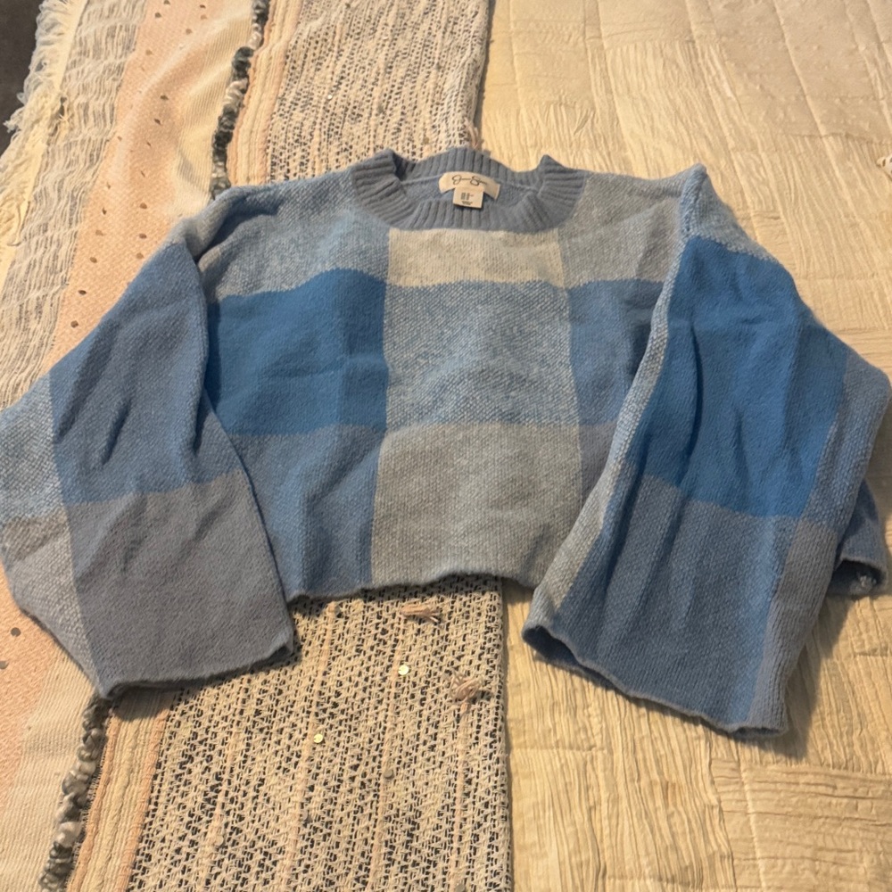 Jessica Simpson Blue and Gray Colorblock Sweater